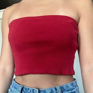 Women’s Red Wine Knit Tube Top Size L
